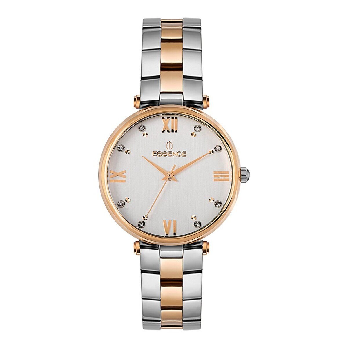 Essence ES6648FE.530 Kadın Kol Saati | 36 mm Gümüş/Rose Gold Taşlı Kadran