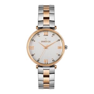 Essence ES6648FE.530 Kadın Kol Saati | 36 mm Gümüş/Rose Gold Taşlı Kadran