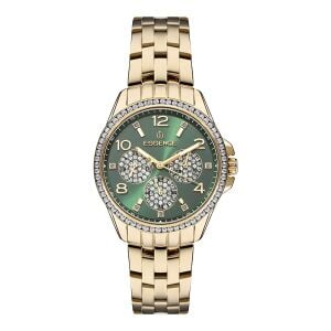 Essence ES6796FE.170 Kadın Kol Saati | 34 mm Yeşil Taşlı Kadran