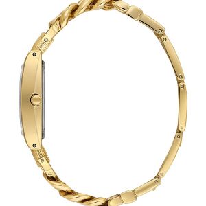 Essence D1132.120 Kadın Kol Saati | 36 mm Zincir Form Çelik Kordon, Altın Kare Kasa, Sedef Kadran