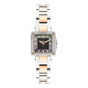 Essence D1144.560 Kadın Kol Saati | 24 mm Taşlı Kare Kasa, Çelik Rose Gold Kordon