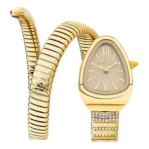 Essence D1147.110 Kadın Kol Saati | 32 mm Yılan Formlu Kasa, Altın Renkli Spiral Kordon