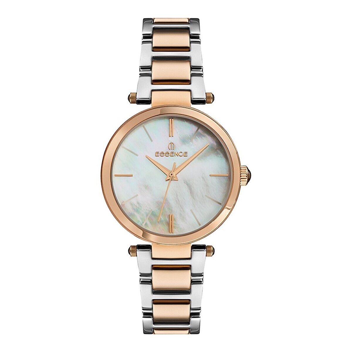 Essence ES6662FE.520 Kadın Kol Saati | 34 mm Silver/Rose Gold Çelik Kasa, İnci Kadran