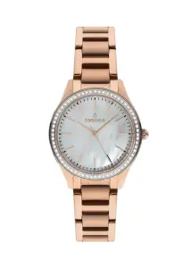 Essence ES6667FE.420 Kadın Kol Saati | 36 mm Rose Gold Çelik Kasa, İnci Kadran, Taşlı Bezel