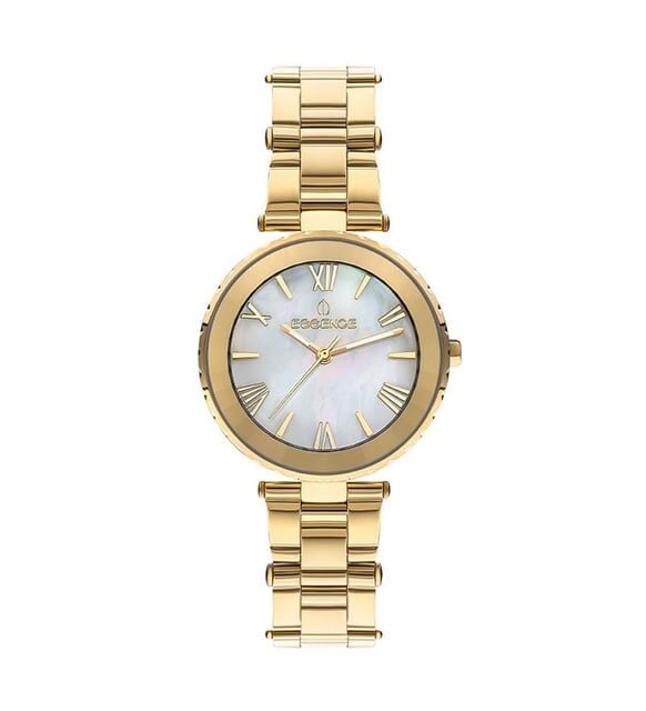 Essence ES6800FE.120 Kadın Kol Saati | 34 mm Gold Paslanmaz Çelik Kasa, İnci Beyaz Kadran