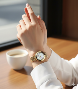 Essence ES6800FE.120 Kadın Kol Saati | 34 mm Gold Paslanmaz Çelik Kasa, İnci Beyaz Kadran