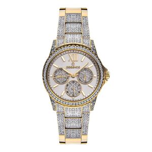 Essence ES6789FE.110 Kadın Kol Saati | 36 mm Gold Renk Paslanmaz Çelik, Tam Taşlı Kasa