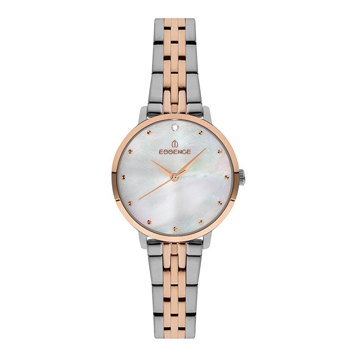 Essence ES6683FE.520 Kadın Kol Saati | 32 mm İnci Kadran, Silver-Rose Gold Çelik Kordon
