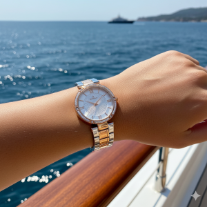 Essence ES6637FE.530 Kadın Kol Saati | 32 mm Çift Renk Kasa, Taşlı Çerçeve, Klasik Şıklık