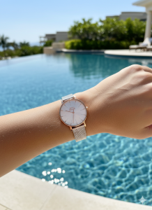 Slazenger SL.09.1846.3.03 Kadın Kol Saati | 33 mm Rose Çerçeve, Gümüş Renk Hasır Çelik Kordon, Minimal Zarafet