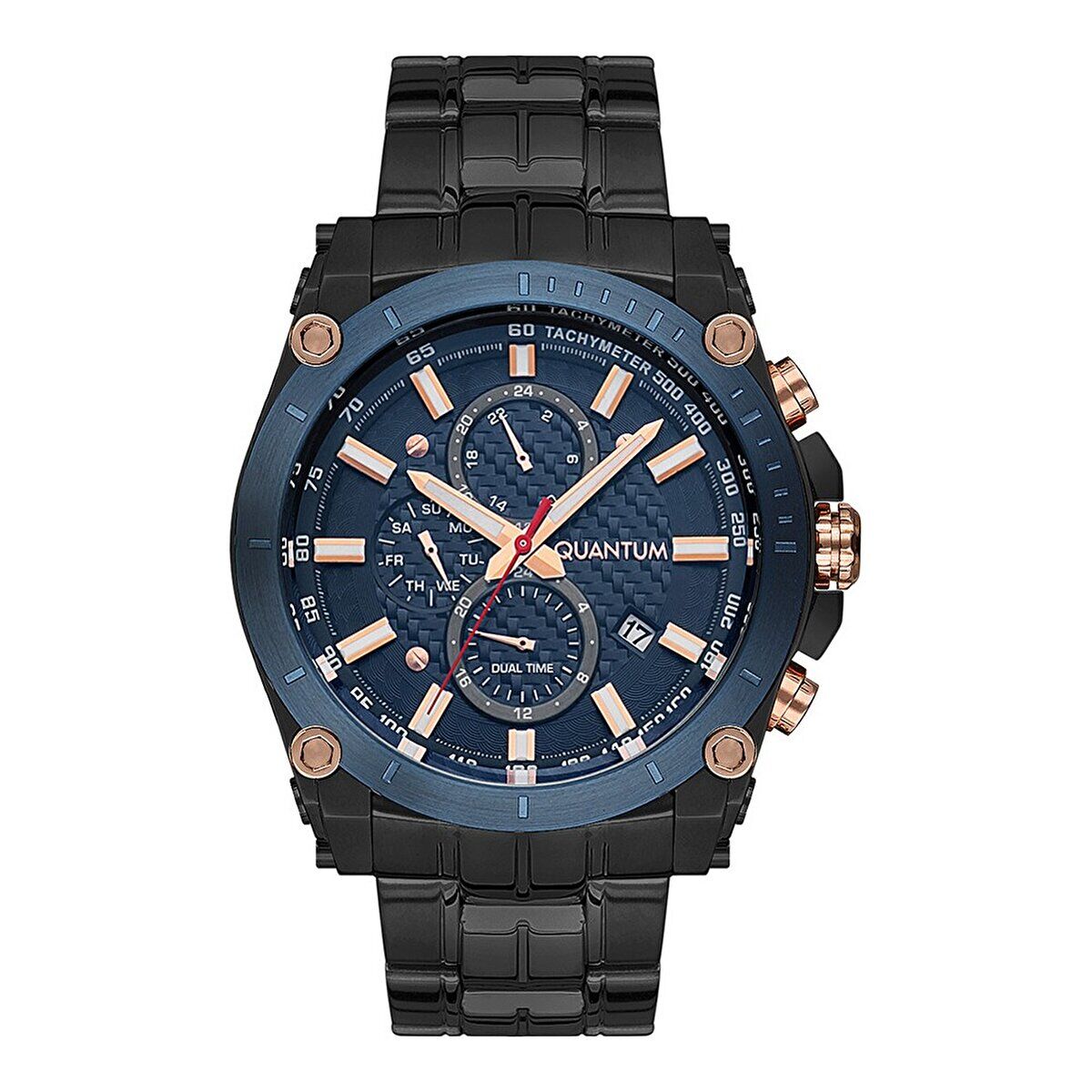Quantum HNG800.090 Erkek Kol Saati | 47 mm Çelik Kasa, Takvim & Dual Time