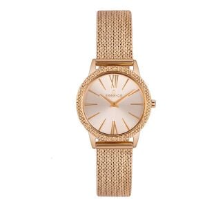 Essence ES6558FE.410 Kadın Kol Saati | 32 mm Rose Gold Kasa, Hasır Kordon, Zarif Tasarım