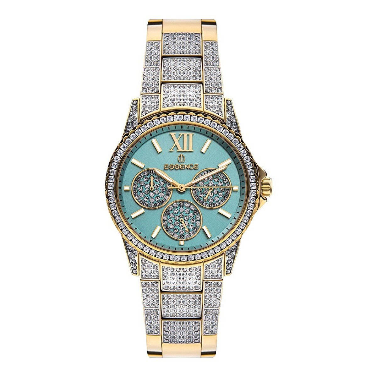Essence ES6789FE.100 Kadın Kol Saati | 38 mm Taşlı Paslanmaz Çelik, Tiffany Blue Kadran