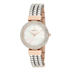 Essence D1002.520 Kadın Kol Saati | 34 mm Çelik Kasa, Taşlı Çerçeve, İnci Kadran Tasarımı