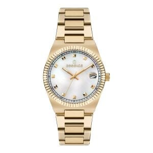 Essence ES6802FE.120 Kadın Kol Saati | 35 mm Gold Kasa, Sedef Kadran, Takvimli Çelik