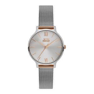 Slazenger SL.09.1823.2.04 Kadın Kol Saati | 34 mm Silver Kasa, Rose Detaylı Minimalist Tasarım, Hasır Kordon