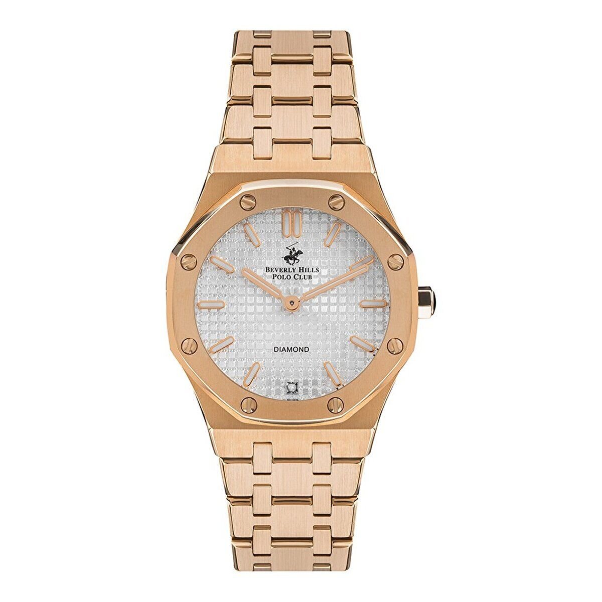 Beverly Hills Polo Club BP3161X.430 Kol Saati | 34 mm Diamond Serisi Rose Gold, Safir Camlı Çelik Kadın Saat