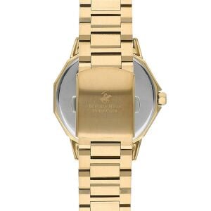 Beverly Hills Polo Club BP3375X.250 Erkek Kol Saati | 44 mm Gold Çelik Kasa, Siyah Kadran, 10 ATM, Seramik Safir Cam