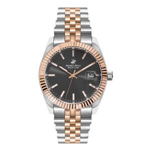 Beverly Hills Polo Club BP3018X.560 Erkek Kol Saati | 41 mm Silver-Rose Gold Çelik, Siyah Kadran