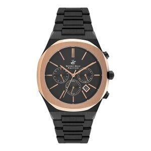 Beverly Hills Polo Club BP3025X.850 Erkek Kol Saati | 43 mm Siyah & Rose Gold Çelik, Multifonksiyon Quartz
