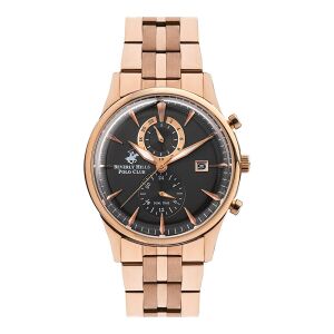 Beverly Hills Polo Club BP3029X.460 Erkek Kol Saati | 43 mm Rose Gold Paslanmaz Çelik, Siyah Kadran