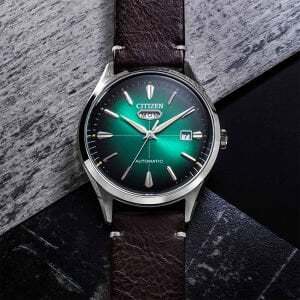 Citizen NH8390-03XC Erkek Kol Saati | 40.2mm, Kahverengi Deri Kordon, Otomatik Mekanizma