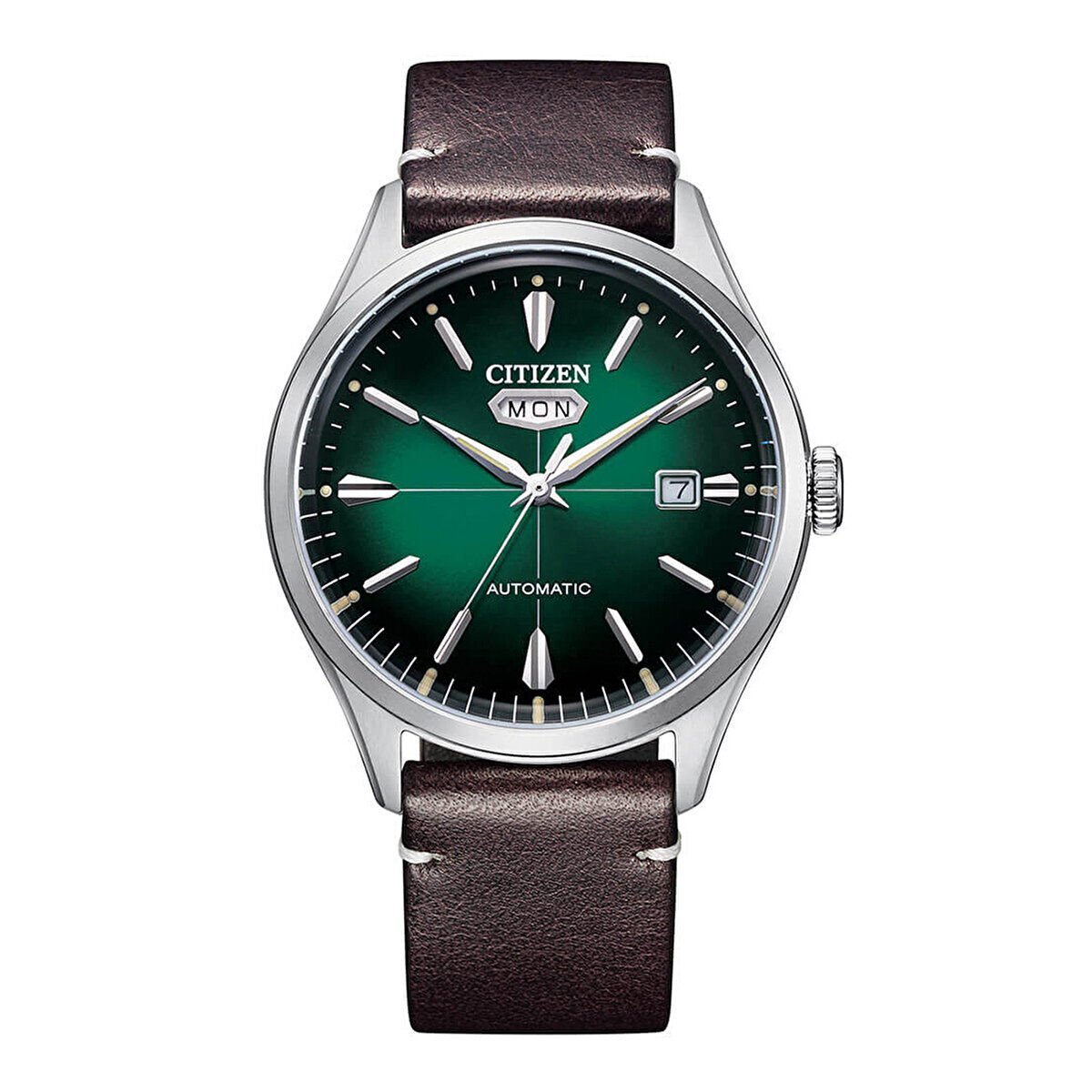 Citizen NH8390-03XC Erkek Kol Saati | 40.2mm, Kahverengi Deri Kordon, Otomatik Mekanizma