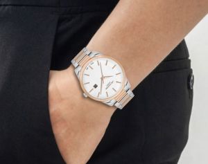 Lee Cooper LC07621.530 Erkek Kol Saati – 44mm Silver-Rose Kasa, Takvimli Şık Tasarım