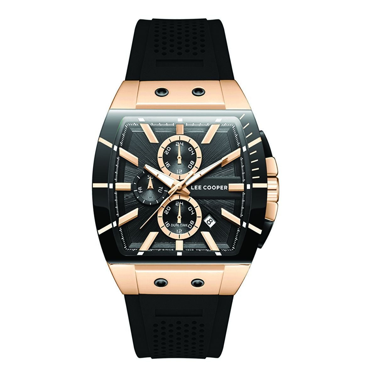 Lee Cooper LC08081.451 Rose Altın Detaylı Siyah Erkek Kol Saati