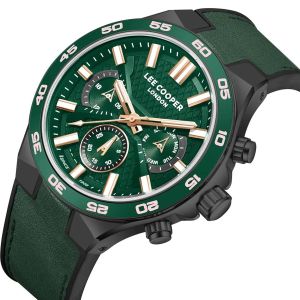 Lee Cooper LC08066.077 Erkek Kol Saati – Yeşil Silikon Kordonlu Kronograf Tasarım