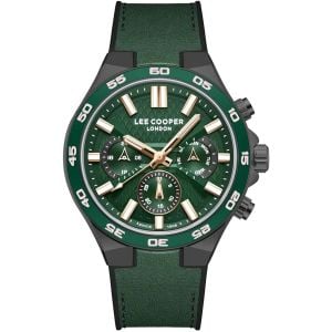 Lee Cooper LC08066.077 Erkek Kol Saati – Yeşil Silikon Kordonlu Kronograf Tasarım