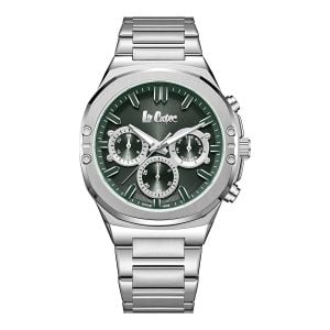 Lee Cooper LC07991.370 Erkek Kol Saati – Gümüş Çelik Kasa, Yeşil Kadran, Multifonksiyon Quartz Mekanizma