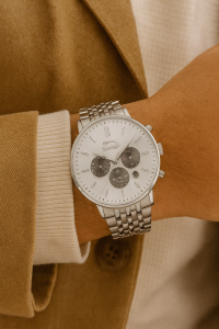 Slazenger SL.09.1830.2.04 Erkek Kol Saati – Gümüş Çelik Kasa, Takvim & Dual Time Fonksiyonlu Quartz Saat