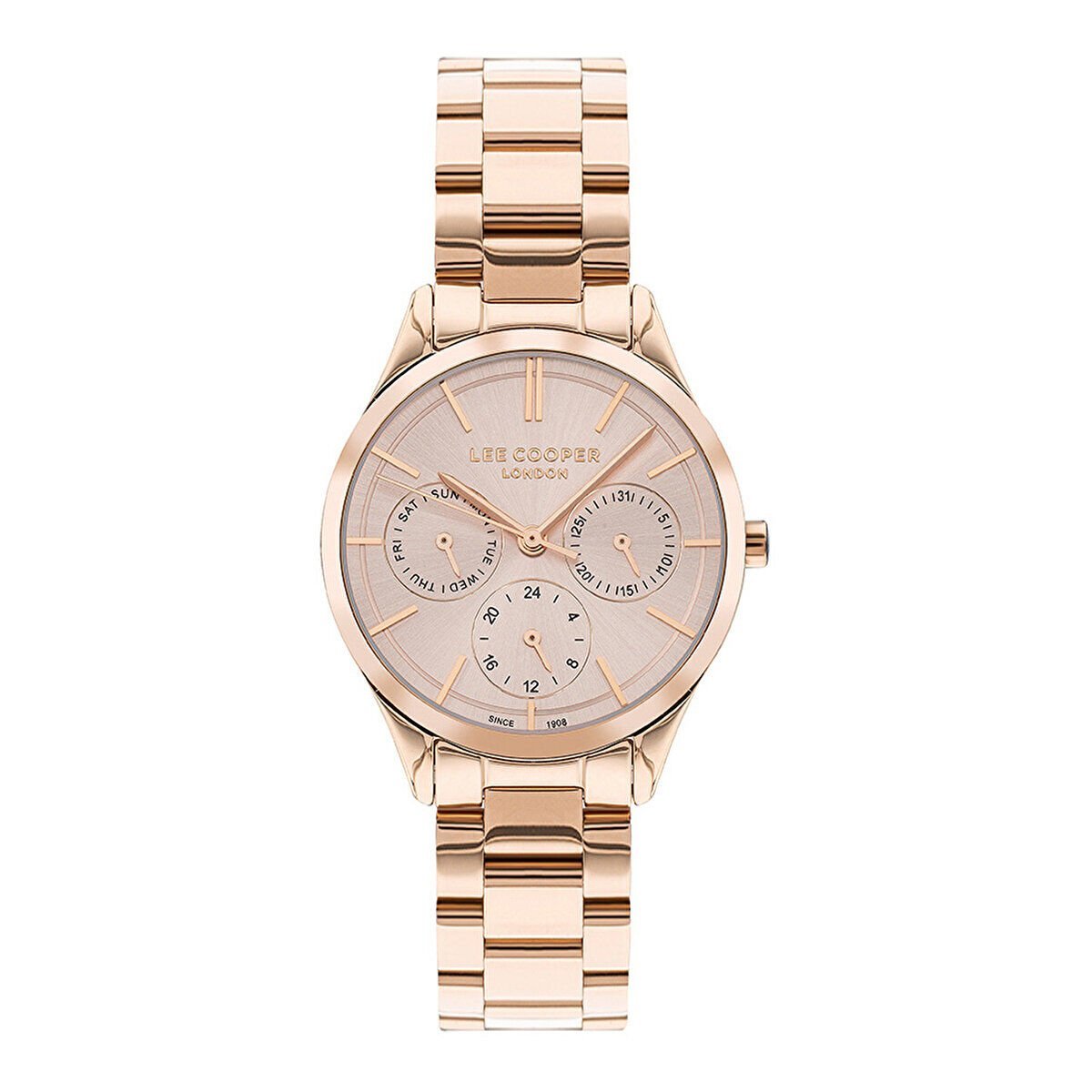 Lee Cooper LC07471.430-WS Kadın Kol Saati – Rose Gold, Çelik Kordonlu, Multifonksiyon