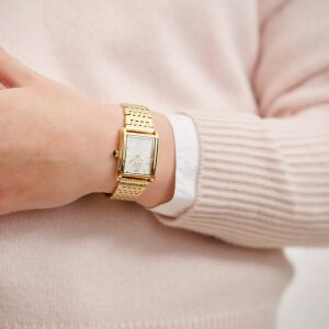 Gant G173002 Kadın Kol Saati – Dikdörtgen Kasa, Altın Renk Çelik Kordon, Şık ve Zarif Tasarım