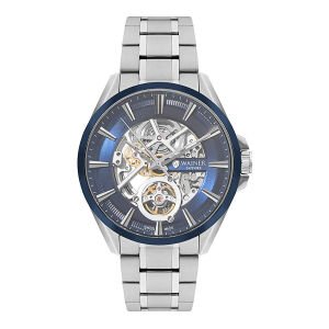 Wainer WA.25511-B Erkek Kol Saati – Otomatik Mekanizma, İskelet Kadran, Çelik Kordon