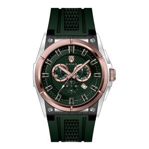 Wainer WA.16666-D.094 Erkek Kol Saati – Kronograf, Safir Cam, Yeşil Silikon Kordon