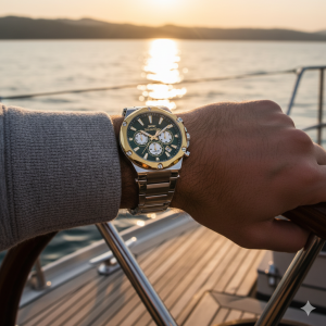 Slazenger SL.09.2501.2.04 Erkek Kol Saati | Yeşil Kadranlı Çelik Güç ve Altın Detay