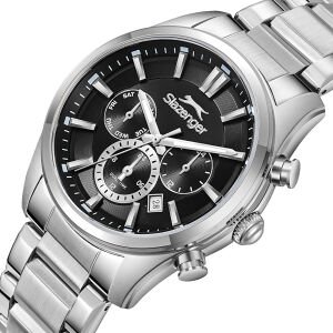 Slazenger SL.09.2498.2.05 Erkek Kol Saati | Siyah Kadranlı, Çelik Kasa ve Dual Time Fonksiyonu