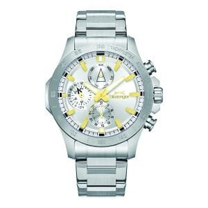 Slazenger SL.09.2482.2.04 Erkek Kol Saati | Sarı Detaylı 44 mm Çelik Güç ve Fonksiyonellik