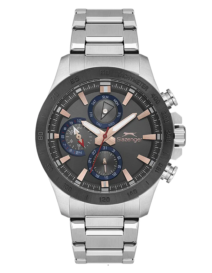 Slazenger SL.09.2482.2.02 Erkek Kol Saati | 10 ATM Su Geçirmezlik, Gri Kadranda Çelik Güç