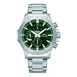 Slazenger SL.09.2482.2.01 Erkek Kol Saati | 44 mm Yeşil Kadranlı Çelik Güç ve 10 ATM Dayanıklılık