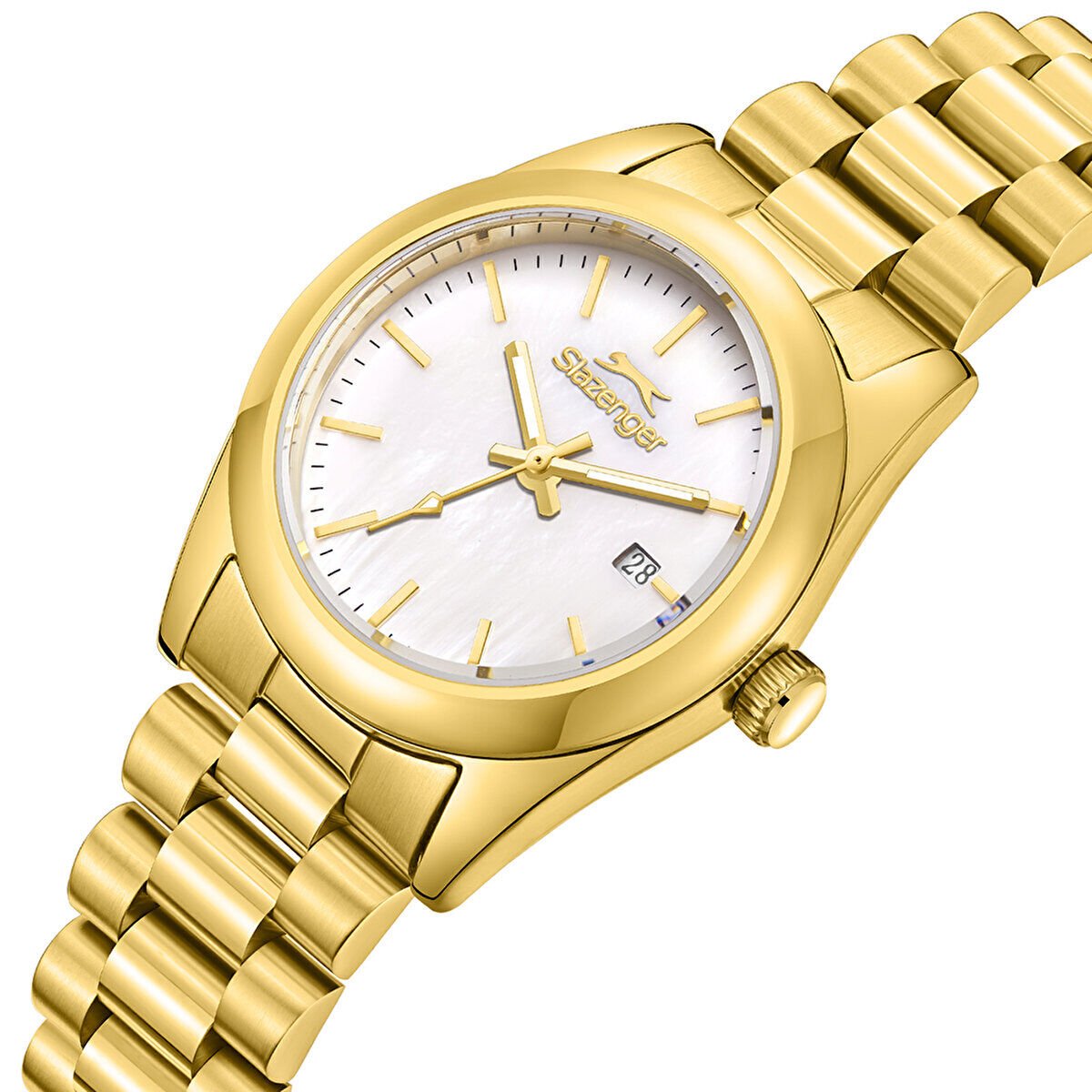 Slazenger SL.09.2473.3.02 Kadın Kol Saati | Altın Renkli 28 mm Şıklık ve İnci Kadran Zarafeti