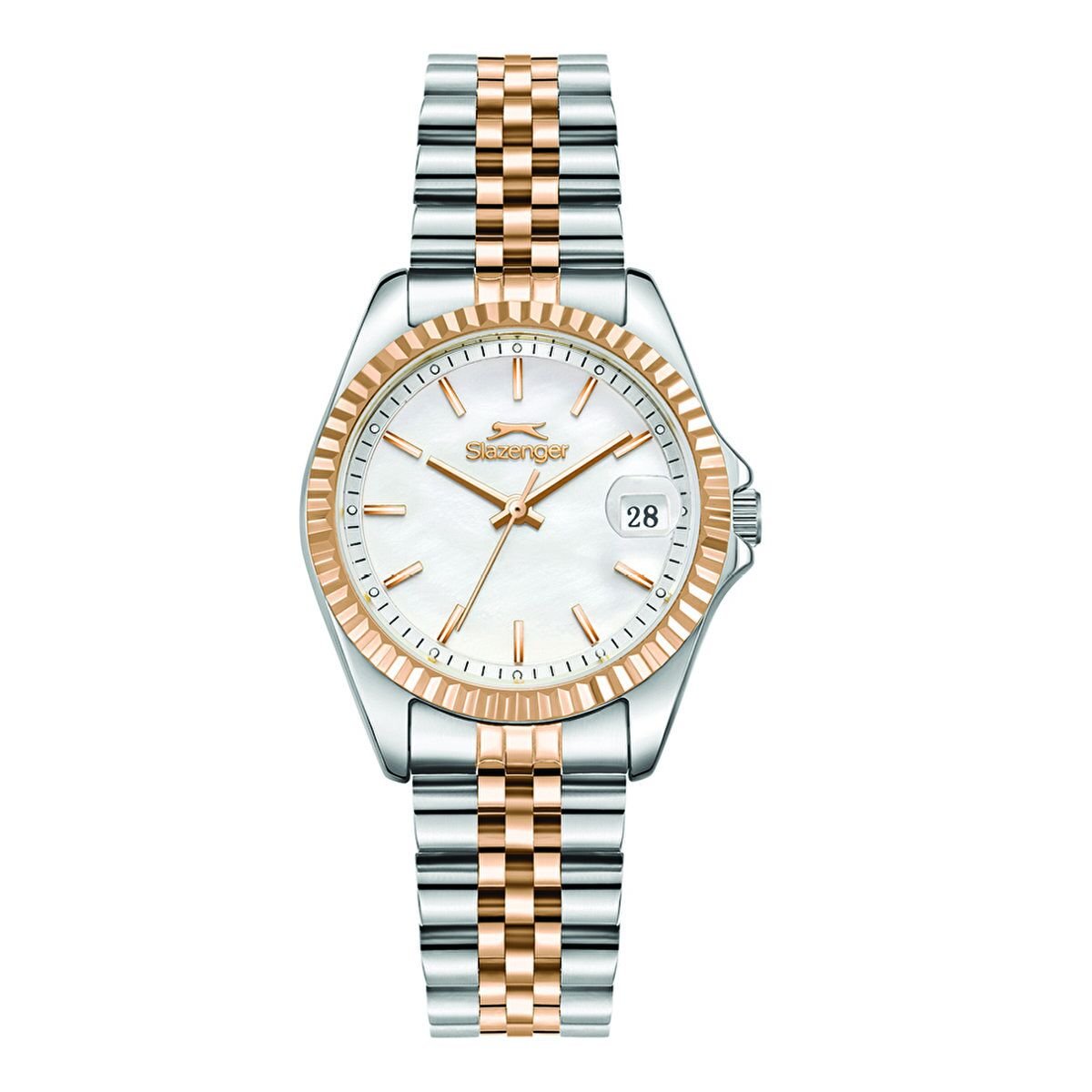 Slazenger SL.09.2472.3.02 Kadın Kol Saati | Rose Gold & Çelik 32 mm Takvimli Klasik Şıklık