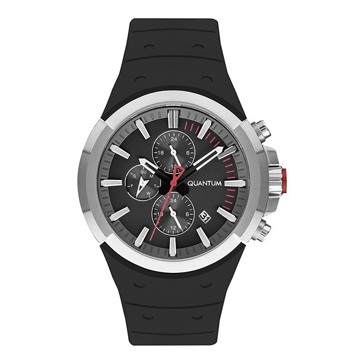 Quantum PWG1004.651 Erkek Kol Saati | 46MM, Safir Cam, Dual Time Mekanizma, Silikon Kordon, 10 ATM