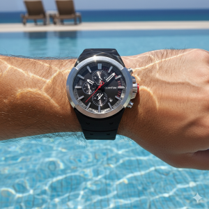 Quantum PWG1004.651 Erkek Kol Saati | 46MM, Safir Cam, Dual Time Mekanizma, Silikon Kordon, 10 ATM