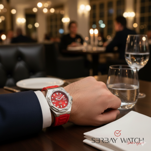 Quantum BAR1091.358 Erkek Kol Saati | 47MM, Otomatik Mekanizma, Safir Cam, 20 ATM, Kırmızı Silikon Kordon