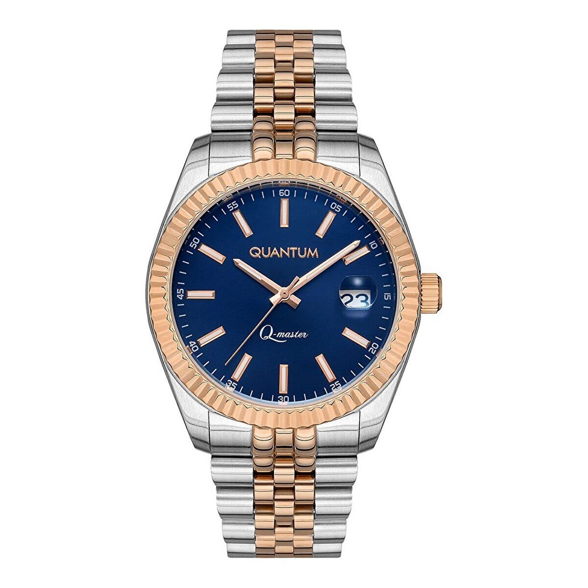 Quantum QMG941.590 Otomatik Erkek Kol Saati | 41MM, Safir Cam, Koyu Mavi Kadran, Gümüş & Rose Gold
