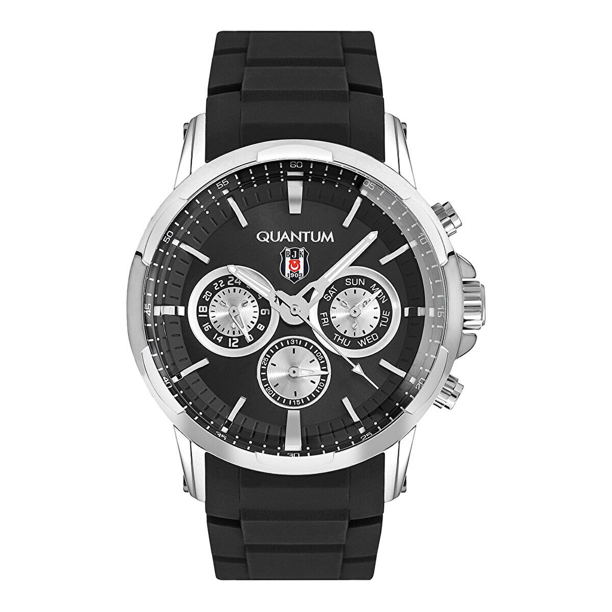 Quantum B878.351 Beşiktaş Taraftar Kol Saati | Siyah Kadran, 46 mm, Resmi Lisanslı