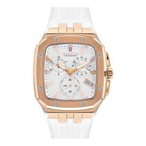 Quantum HNG1033.530 Erkek Kol Saati | Rose Gold Kronograf, Beyaz Kordonlu Özel Tasarım